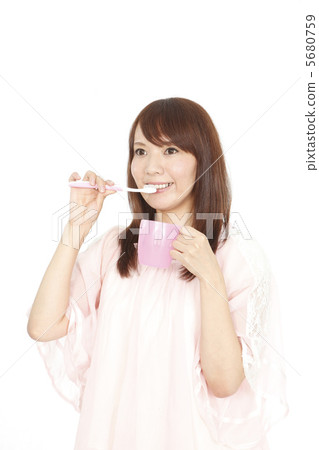 A toothpaste woman A toothpaste woman 5680759