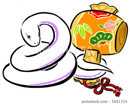 White snake and magic mallet (ink painting style) White snake and magic mallet (ink painting style) 5681724