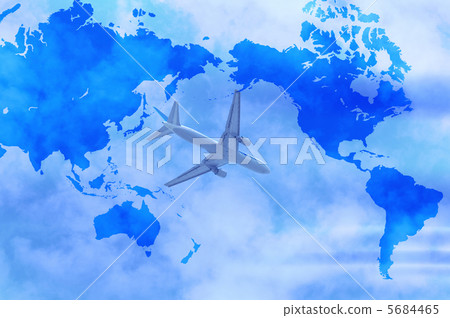 World map and plane 5684465