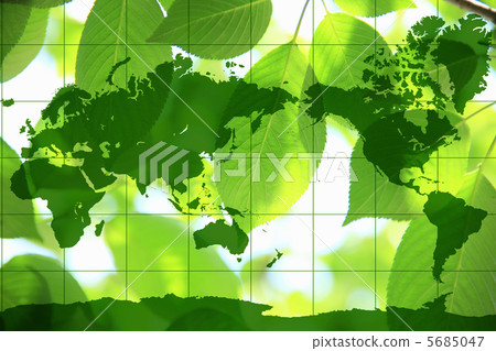 Fresh green and world map 5685047