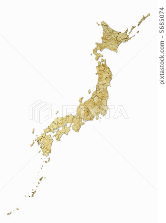 Cracked surface and Japan map 5685074