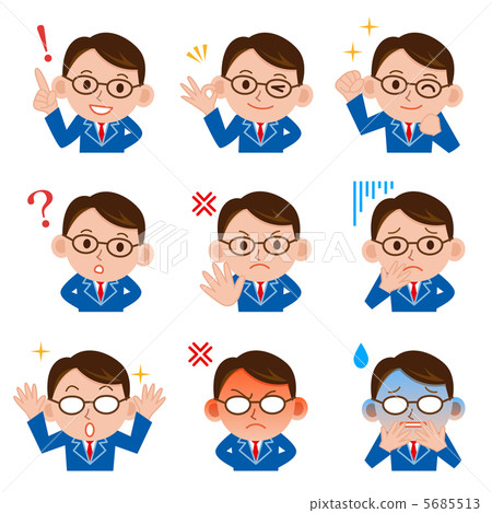 Male expression icon set 5685513