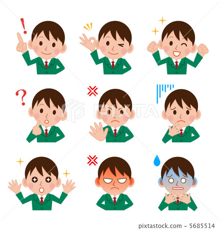 Boys expression icon set 5685514