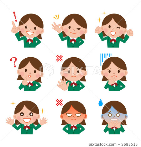 Girl expression expression icon set 5685515