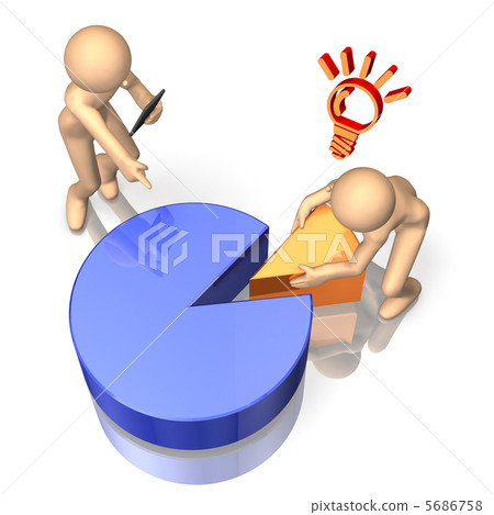 分析民意測驗結果的兩個人的3DCG例證 5686758