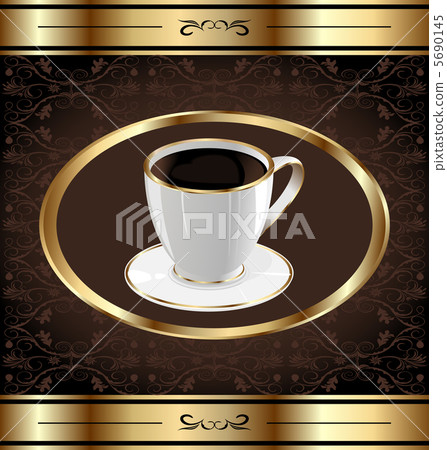 Vintage label for wrapping coffee, coffe cup Vintage label for wrapping coffee, coffe cup 5690145