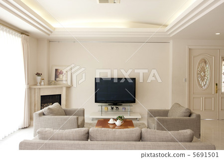 Living room with LCD TV 5691501