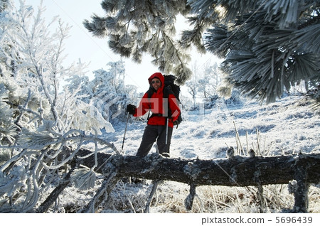 Happiness men in the frozen forest 5696439