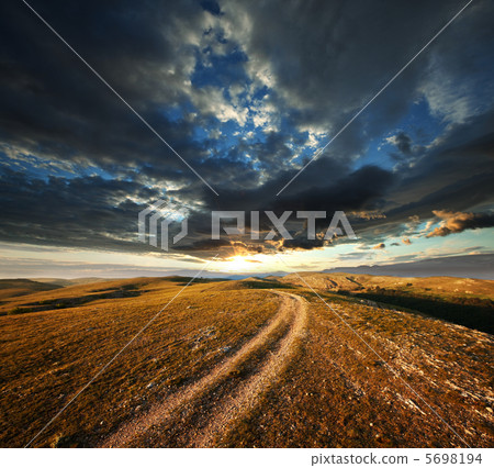 Road in field Road in field 5698194