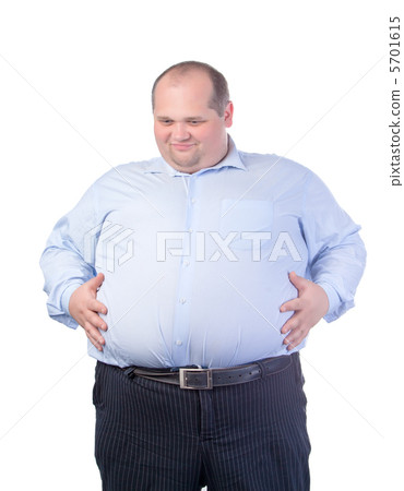 Happy Fat Man in a Blue Shirt Happy Fat Man in a Blue Shirt 5701615