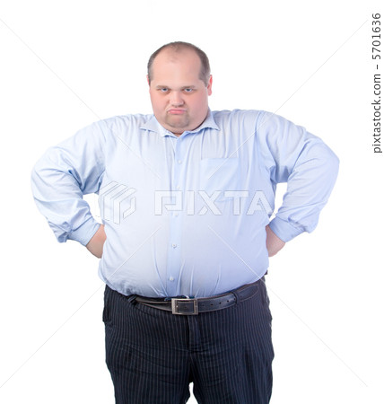 Happy Fat Man in a Blue Shirt Happy Fat Man in a Blue Shirt 5701636