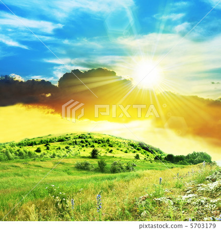 Grassland on sunset 5703179