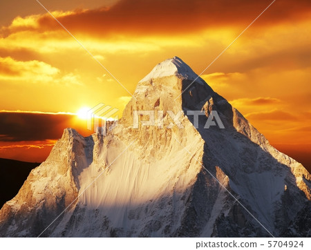 Shivling peak on sunset Shivling peak on sunset 5704924