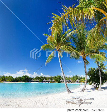 Perfect beach on Bora Bora 5707645