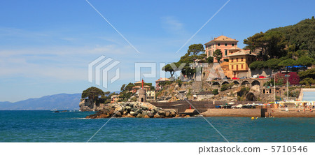 Panoramic view on Recco-popular touristic resort. 5710546