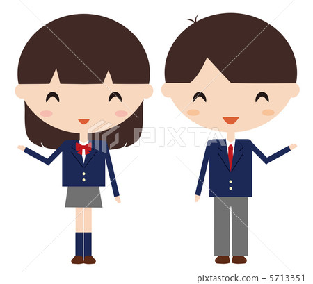 學校女生和男生帶著微笑指導 5713351