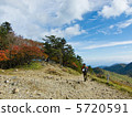 A man walking on the climbing path of the Daiboshisato Pass 5720591