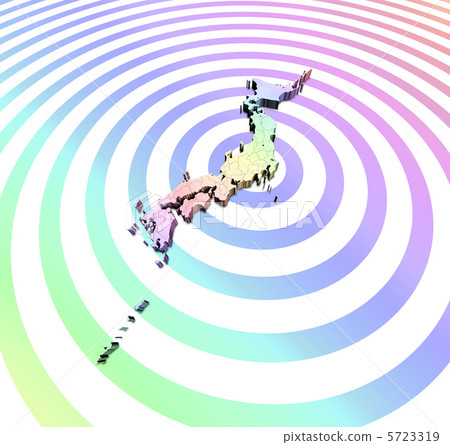 Japan map in the center of the rainbow ring Japan map in the center of the rainbow ring 5723319