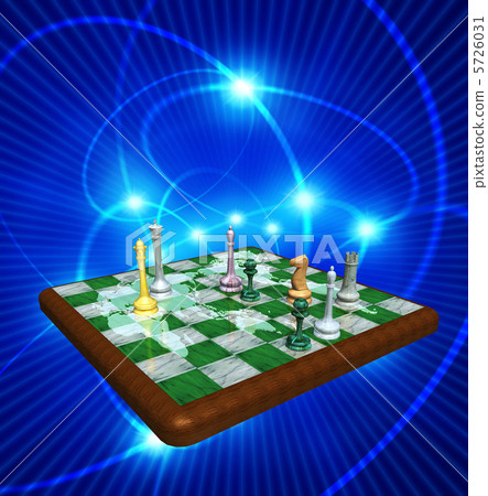 Chess in chess board of world map 5726031