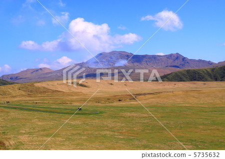 View from Mt. Aso mountain fall 5735632