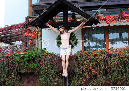 Christ statue on the shore of Bled 5736901