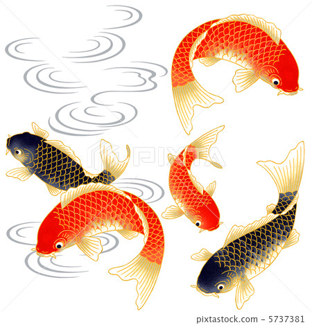 Japanese style carp and sluice gate 5737381