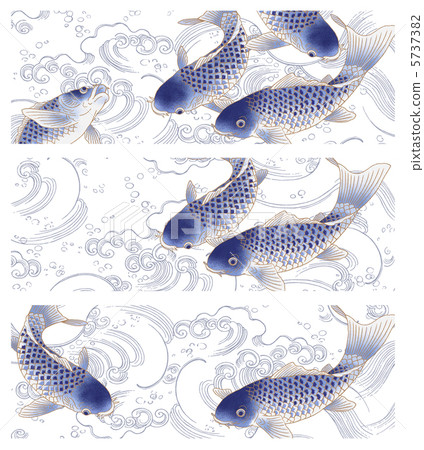 Japanese style carp in header - 5737382