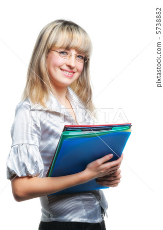 The business woman with folders for official papers The business woman with folders for official papers 5738882