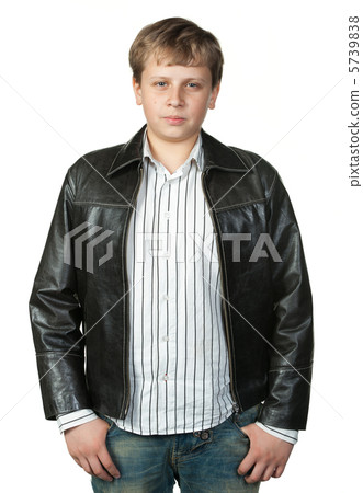Portrait of the teenager in a leather jacket Portrait of the teenager in a leather jacket 5739838