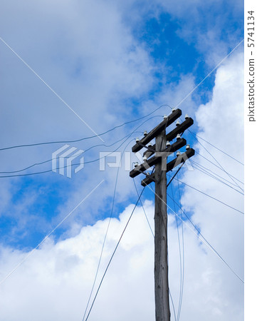 telegraph pole over blue sky background telegraph pole over blue sky background 5741134