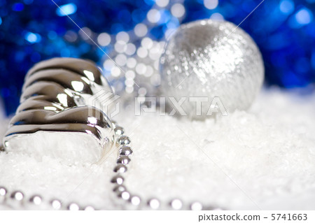 silver christmas decoration bauble on white silver christmas decoration bauble on white 5741663