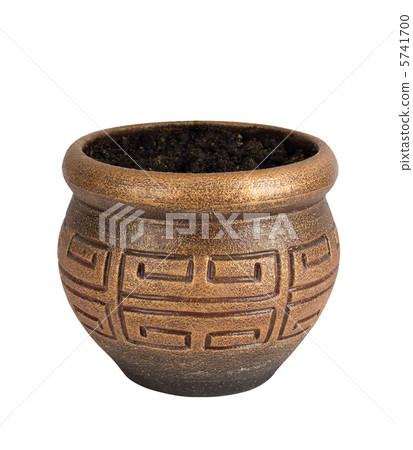clay flower pot over white background 5741700