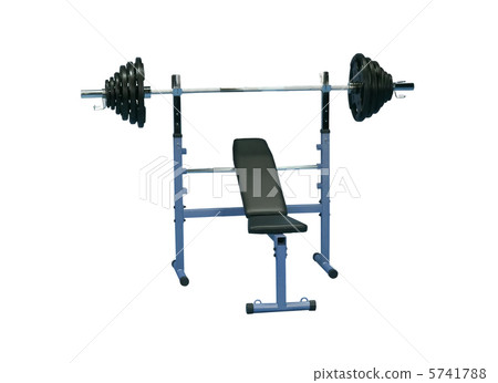 gym bench isolated on white background with clipping path 5741788