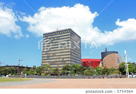Kitakyushu City Hall under the blue sky and River Walk 5754364