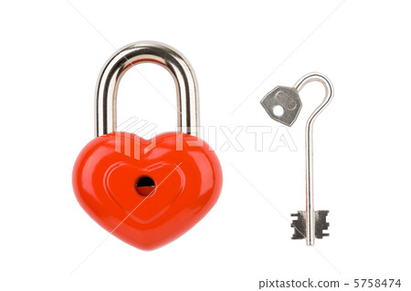 Padlock and key 5758474