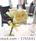 Arrange roses (cream) at the table 5765643