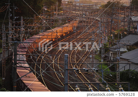 Freight train shining on the morning sun Freight train shining on the morning sun 5769128