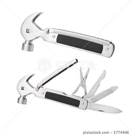 Multitool knife with a hammer isolated on a white background 5774996