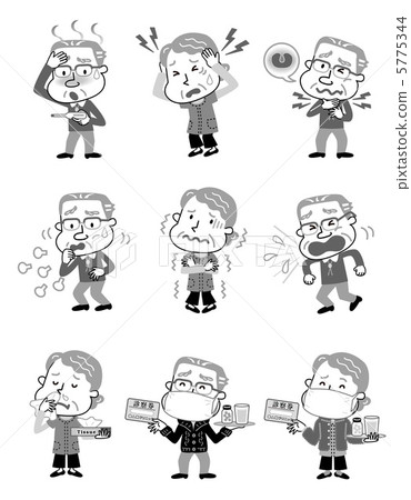 Symptoms of common cold Various old people 5775344