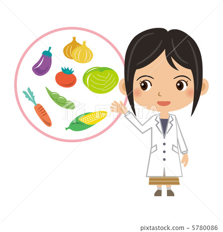 White girl women and vegetables - Stock Illustration [5780086] - PIXTA