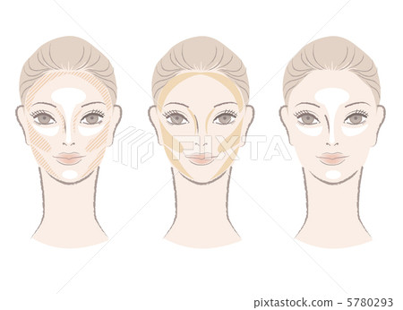 Makeup shading highlight stereoscopic faces illustration Makeup shading highlight stereoscopic faces illustration 5780293