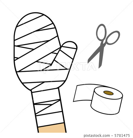 Hand wrapping a bandage 5781475