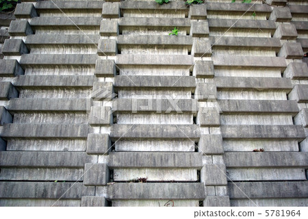 Reinforced earth wall of concrete block Reinforced earth wall of concrete block 5781964