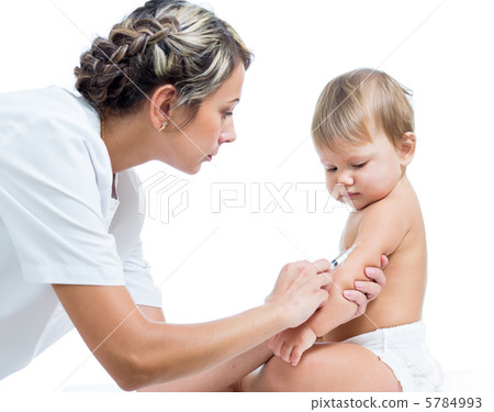 doctor vaccinating  baby isplated on a white background 5784993