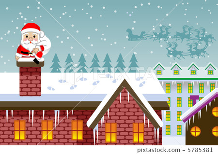 聖誕老人和煙囪 5785381