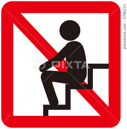 Premium Vector  Sign prohibited to sit on the stairs or disturb the passage