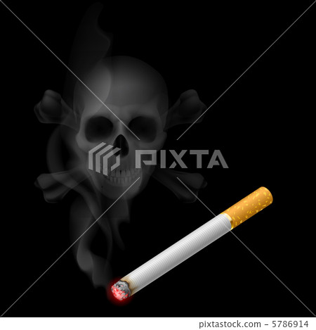 Cigarette and Skull shaped smoke 5786914