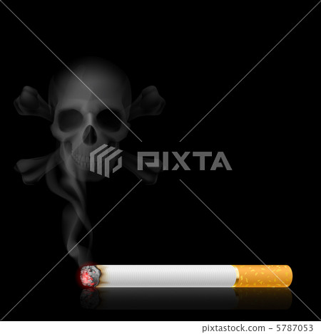 Cigarette and Skull shaped smoke 5787053