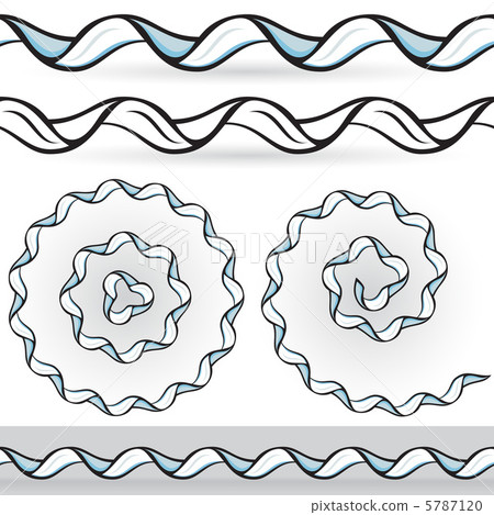 Five of abstract ribbons - Stock Illustration [5787120] - PIXTA