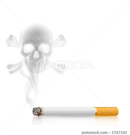 Cigarette and Skull shaped smoke 5787193